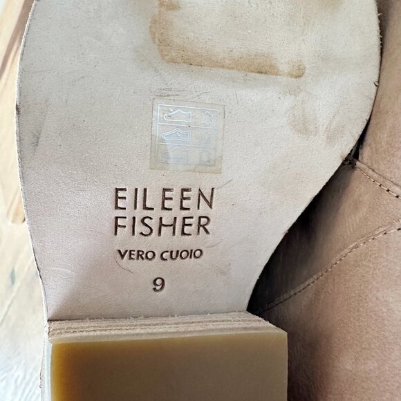 NWOB Eileen Fisher Tote‎ Nubuck Leather Ankle Bootie 9 Stacked Heel - Picture 4 of 9